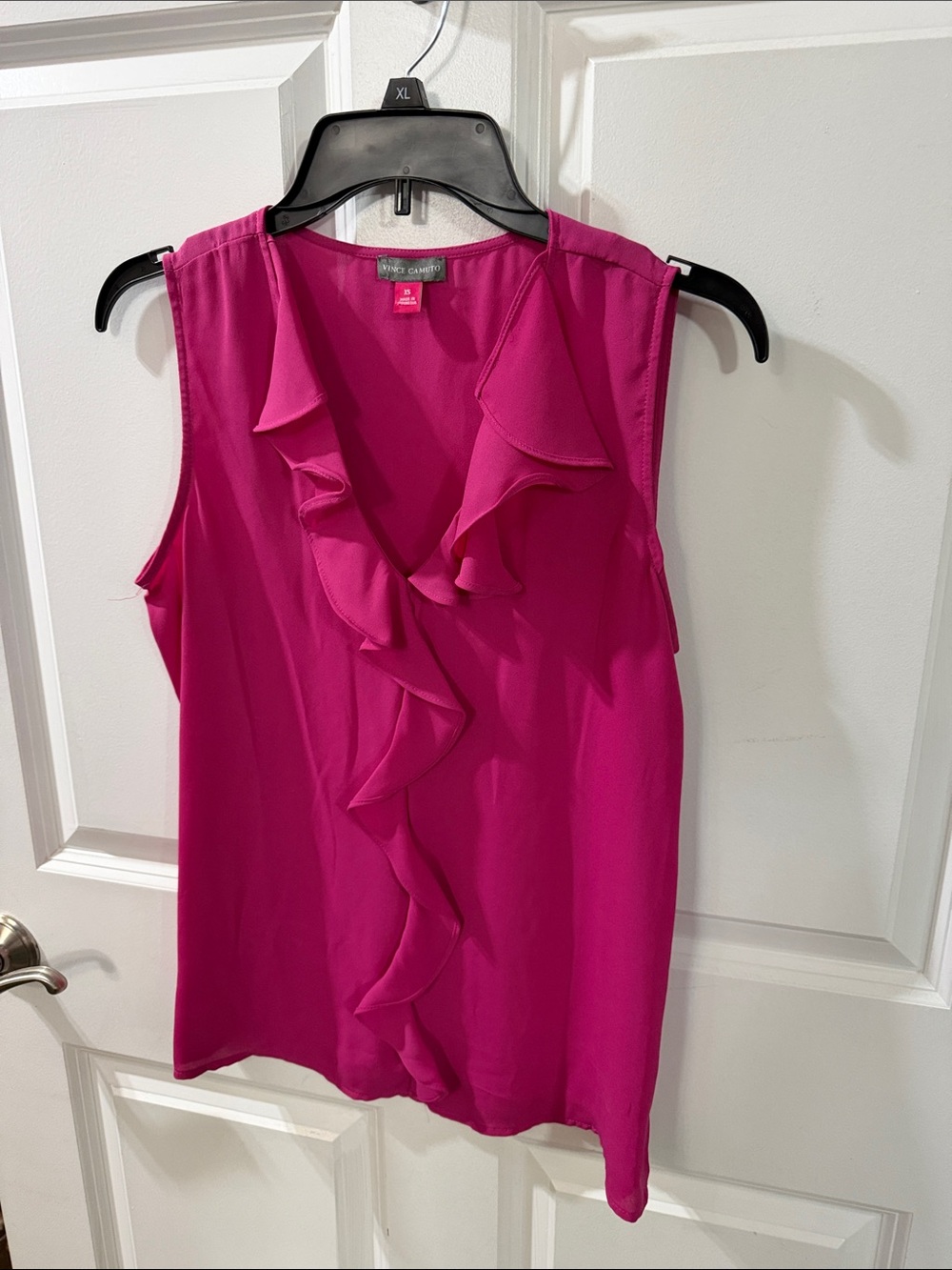 Vince Camaro Sleeveless Ruffle V-Neck Camisole - Pink